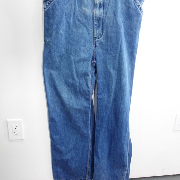 VINTAGE Liberty Overalls 36 Blue Denim Dungarees 90s Carpenter‎ Barn Work 36x29 - Picture 9 of 14